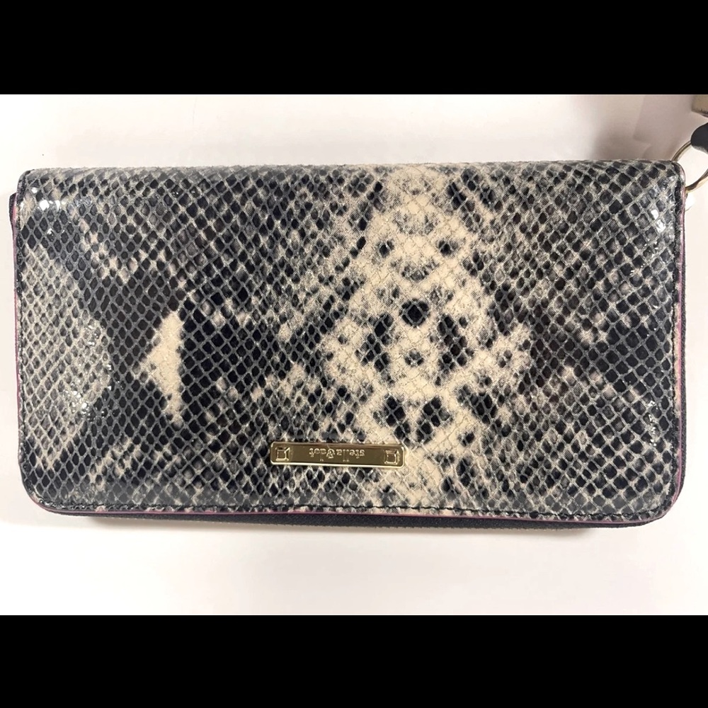 Stella & Dot Mercer Large Snake Skin Embossed Wallet/Clutch